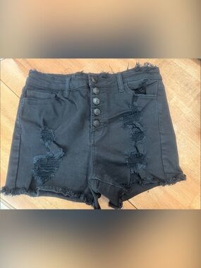 Vervet High-Rise Black Distressed Women’s Denim Shorts size 28